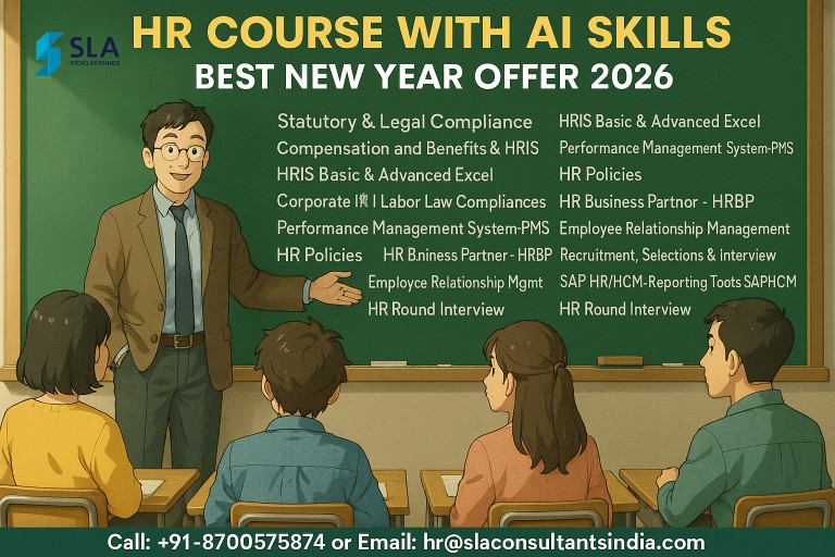 The 3 Best HR Certification Course in Delhi 2026 by SLA Institute for SAP HCM HR Training in Noida and Payroll Institute in Gurgaon. [100% Job, Updated Skills in 2026]